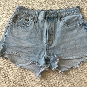 Levi's 501 Light Blue Denim Shorts